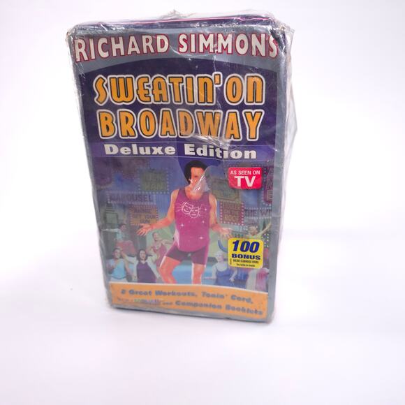 Sealed Richard Simmons Sweatin' On Broadway Deluxe Edition VHS Workout Set - Picture 5 of 7